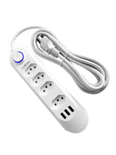 Extensão de Tomada e USB 2M, 110-220V, com Conector USB-C