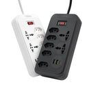 Extensão de Tomada e USB 2M, 110-220V, com Conector USB-C