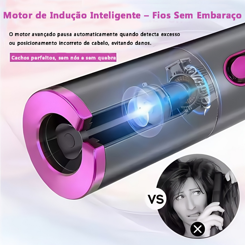 Modelador de Cachos Inteligente – Beleza Sofisticada com Display Digital e Cerâmica Avançada