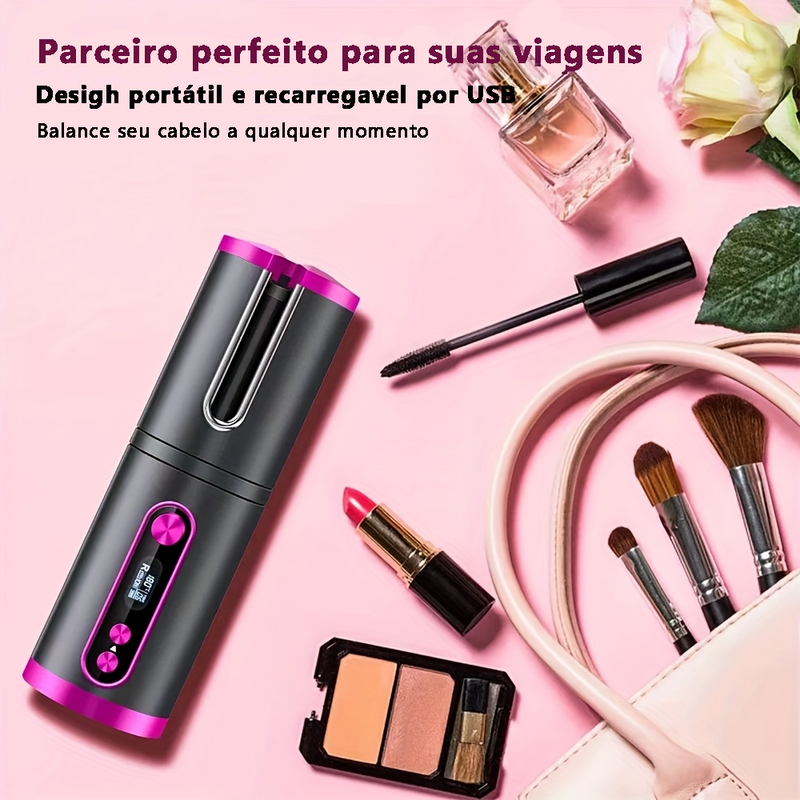 Modelador de Cachos Inteligente – Beleza Sofisticada com Display Digital e Cerâmica Avançada