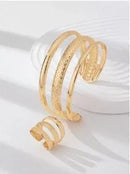 Gold Bracelet and Ring Set