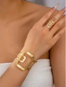 Gold Bracelet and Ring Set