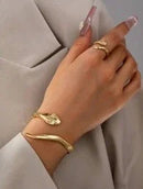 Gold Bracelet and Ring Set