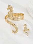 Gold Bracelet and Ring Set