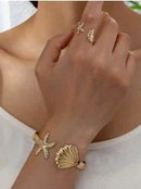 Gold Bracelet and Ring Set