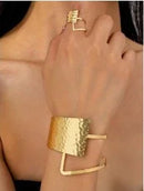 Gold Bracelet and Ring Set