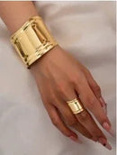Gold Bracelet and Ring Set