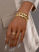 Gold Bracelet and Ring Set