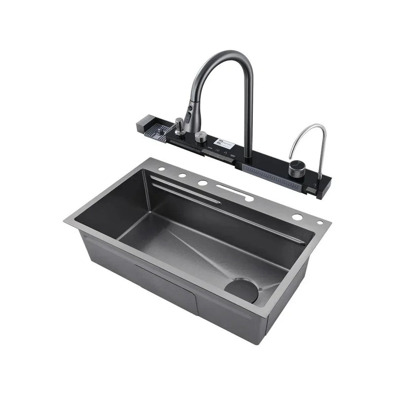 Fregadero de cocina de acero inoxidable 304 con accesorios Cascada Fregadero inteligente multifuncional premium inteligente