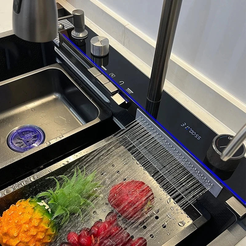 Fregadero de cocina de acero inoxidable 304 con accesorios Cascada Fregadero inteligente multifuncional premium inteligente
