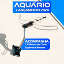 Antena externa profesional completa 5 en 1 4k con mástil y cable de 15 metros Aquario DTV-3000