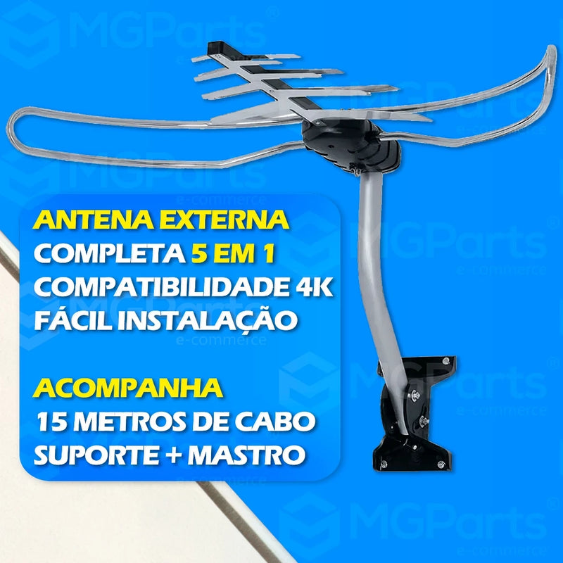 Antena Externa 4K Completa Aquário
