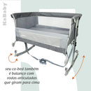 Cuna portátil 3 en 1 Sleep, Moisés, se acopla a la cama - Gris Kababy