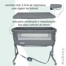 Cuna portátil 3 en 1 Sleep, Moisés, se acopla a la cama - Gris Kababy