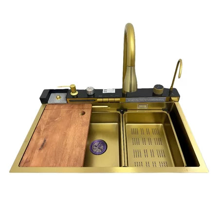Fregadero de cocina de acero inoxidable 304 con accesorios Cascada Fregadero inteligente multifuncional premium inteligente
