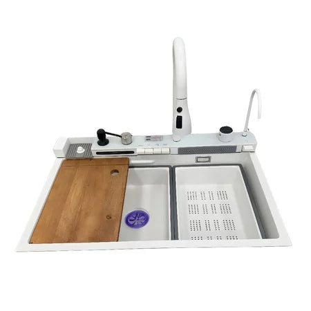 Fregadero de cocina de acero inoxidable 304 con accesorios Cascada Fregadero inteligente multifuncional premium inteligente