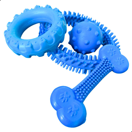 Kit variado de brinquedos mordedores de borracha para cães e filhotes - Rank Oferta
